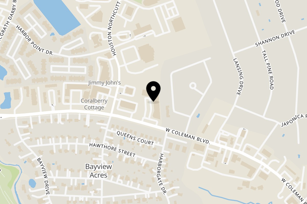 Map showing the location of Tasty Thai & Sushi on 320 W Coleman Blvd in Mt Pleasant
